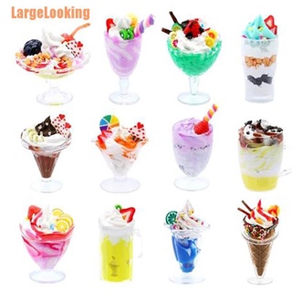 大型 (〜) 12 件 / 套迷你冰淇淋聖代杯容器 DIY 粘土造型塑料杯玩具