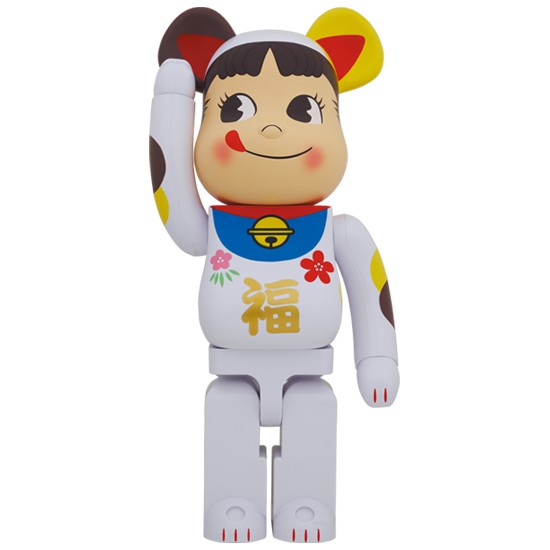 日本代購【ZAjapan】BE@RBRICK 不二家 招財貓 奶妹 白色 福 1000％ 非夜光