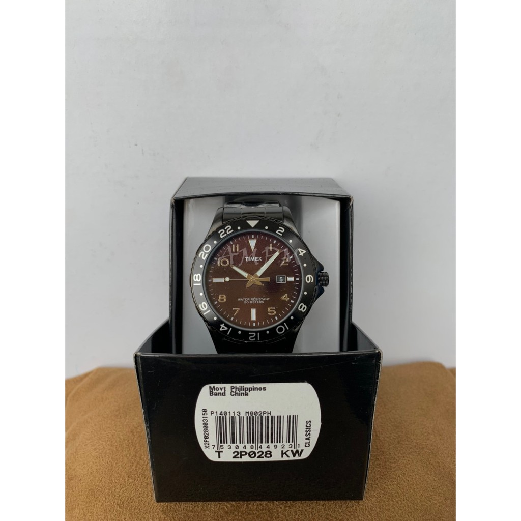 全新 現貨 TIMEX  T2P028KW 天美時 Ameritus 42mm 黑鋼錶帶 水鬼款 防水 男錶 中性錶
