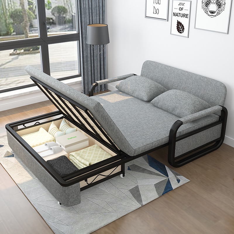 沙發床 折疊可儲物 網紅小戶型 150公分 多功能坐臥 沙發床 兩用 掀床 收納床