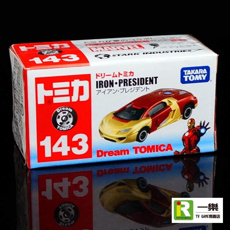【TOMICA NO.143】全新盒裝 多美汽車 復仇者聯盟 鋼鐵人 Iron Man 夢幻跑車【一樂電玩】