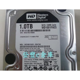 【登豐e倉庫】 TF561 黑標 WD1001FAES-55W7A0 1TB SATA3 硬碟 價不同