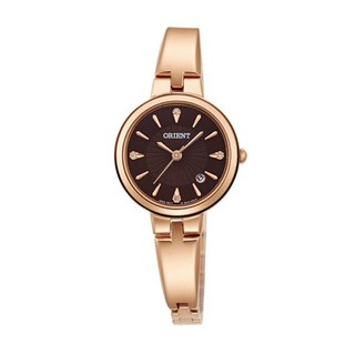 Orient 東方錶 FSZ40002T 玫瑰金優雅女仕時尚腕錶/咖啡面 26mm