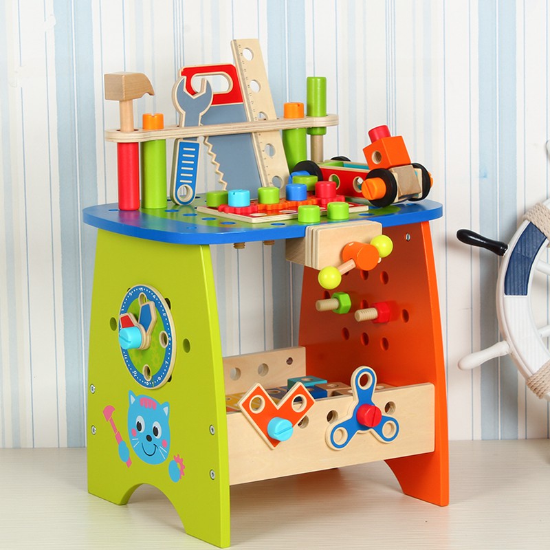 嬰兒兒童玩具◕兒童仿真過家家工具箱 玩具套裝拼裝修理工具臺3-6歲男孩寶寶禮物11
