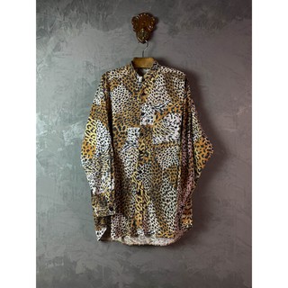 Leisure Bee Leopard Stand-Up Collar Shirt 古著 立領襯衫 豹紋