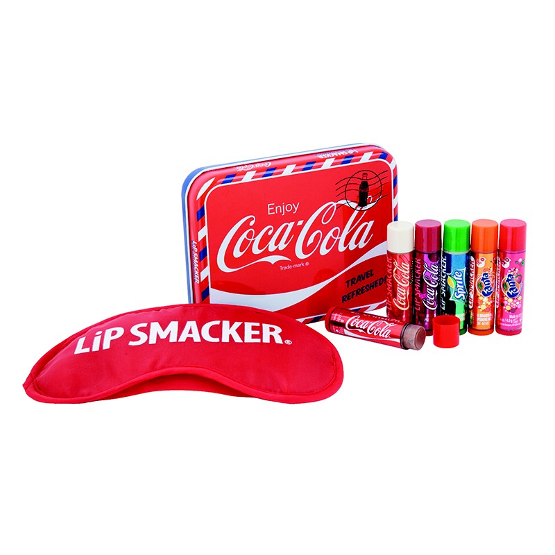 Lip Smacker 可口可樂 經典 鐵盒 護唇膏 套組 Coca Cola 6入組+眼罩