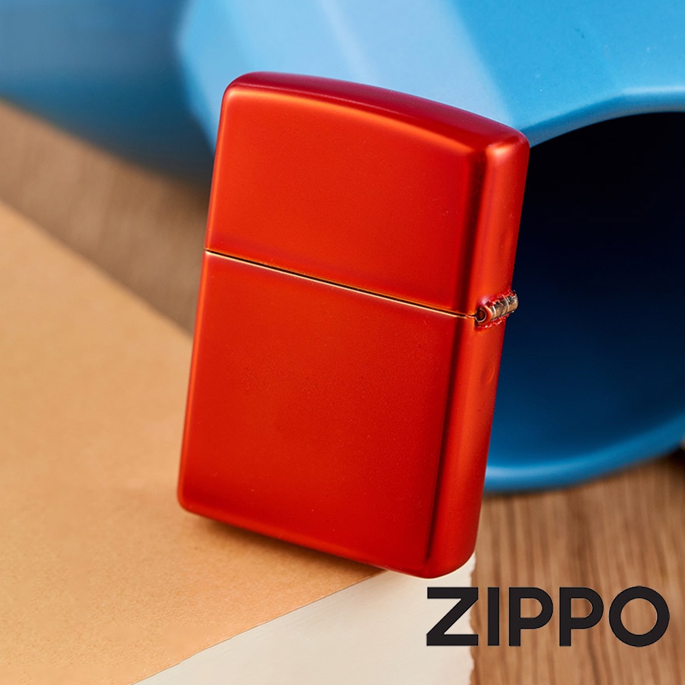 ZIPPO 金屬紅色(素面)防風打火機 經典素面 官方正版 現貨 禮物 送禮 刻字 客製化 終身保固 49475