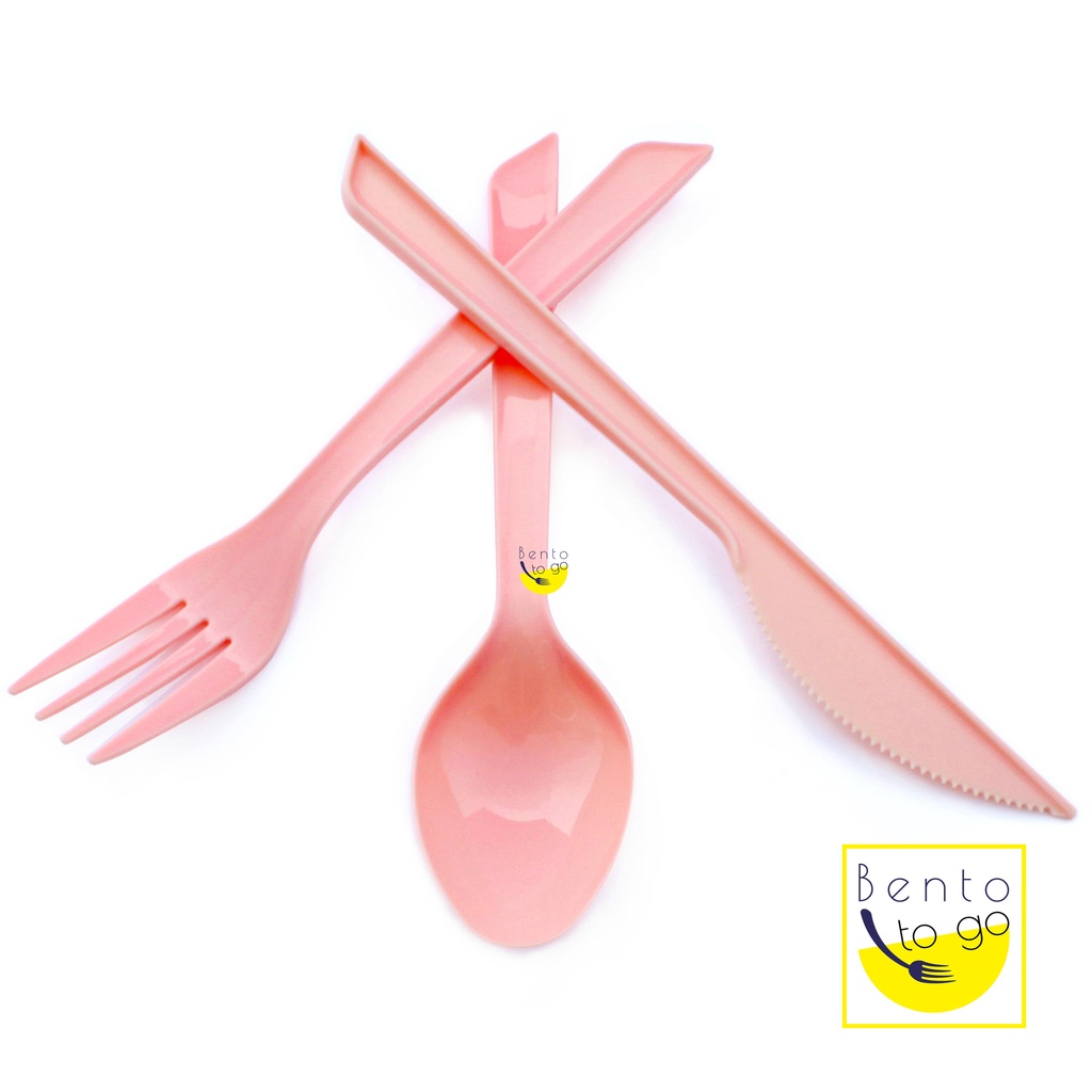 PP耐熱餐具 (50支/包) 彩色湯匙 蛋糕叉 塑膠刀 外帶餐具 餐廳專用餐具 可愛餐具 一次性餐具組 免洗餐具