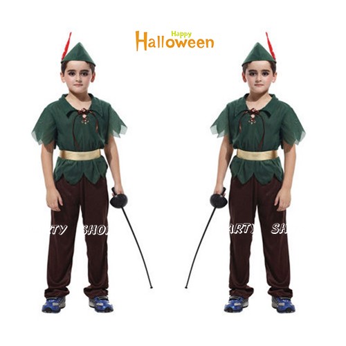 【熱銷在台現貨】_🎃_ECB43【小飛俠彼得潘裝】萬聖節裝扮衣/聖誕節舞會變裝派對/兒童變裝服/小飛俠彼得潘服裝