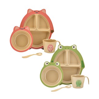 【日本進口陶瓷餐具】殼氏唯兒童餐具寶寶卡通分隔盤輔食碗三格碟寶寶碗餐盤套裝日式