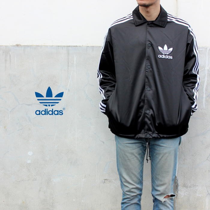ISNEAKERs Adidas Originals 黑色愛迪達三線教練外套胸前電繡logo DV1617 | 蝦皮購物
