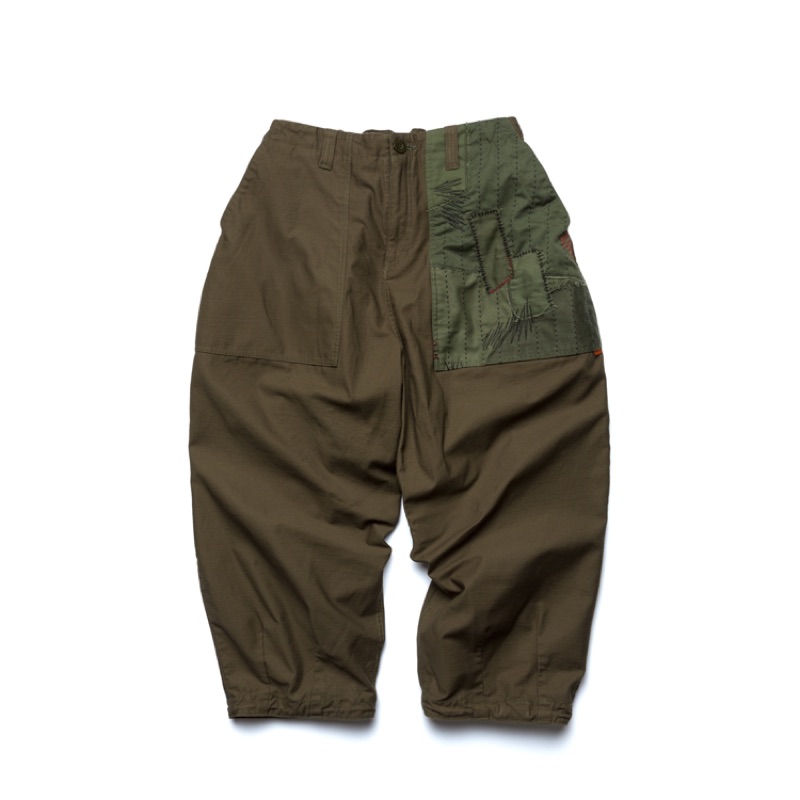 GOOPiMADE x SYNDRO PATCHWORK POCKET TAPERED PANTS - Olive