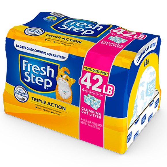 美國Fresh Step菲麗思三倍功效貓砂42LB(磅)包裝 超越EVERCLEAN 藍鑽 等級