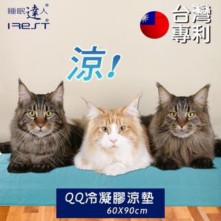 irest艾瑞絲 QQ冷凝膠寵物涼墊涼蓆60x90cm，三層設計、牛仔布料、可手洗，臺灣專利+製造，睡眠達人