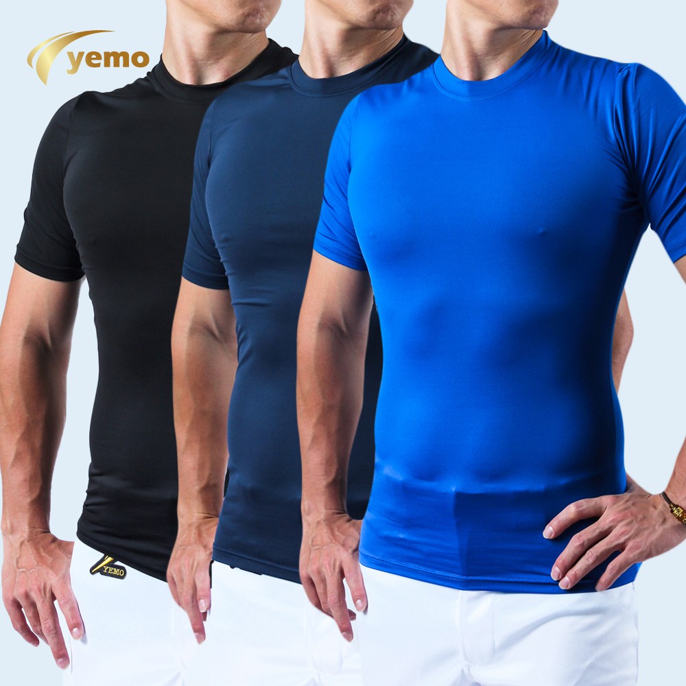 YEMO益茂 短袖緊身衣 排汗速乾 健身 跑步 訓練健身 排汗 壓縮衣 男短袖運動衣 短袖緊身衣 運動緊身衣 GS102
