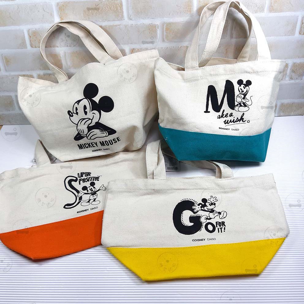 迪士尼 帆布 手提袋 米奇 日本大創正版 現貨 購物袋 收納袋 便當袋 補習袋 ALL.MY GOD
