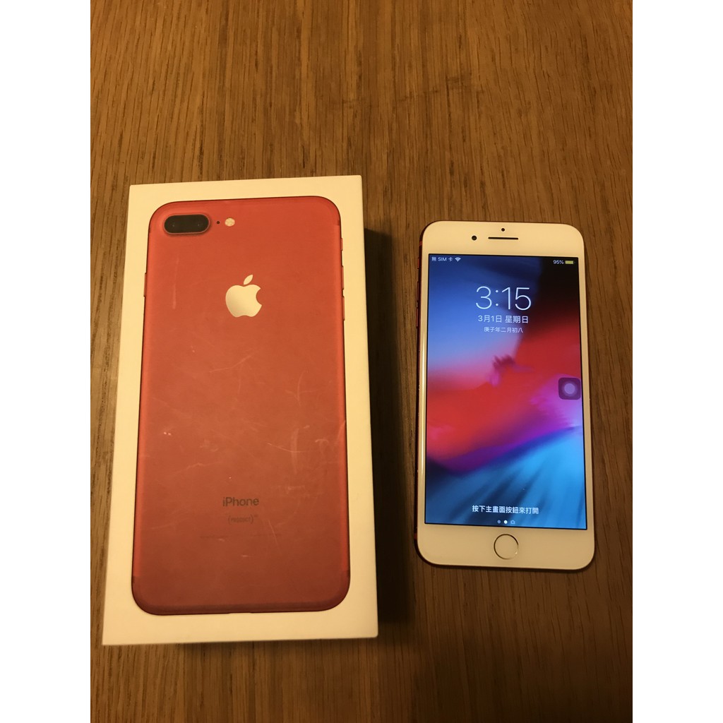 iPhone 7 Plus 128GB 紅(有盒,電池100%)(非蘋果6/6P/6S/6SP/8/8P/X/XS)