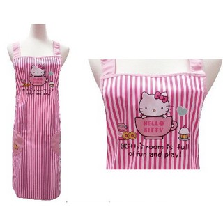 【正版】Hello Kitty下午茶條紋 圍裙