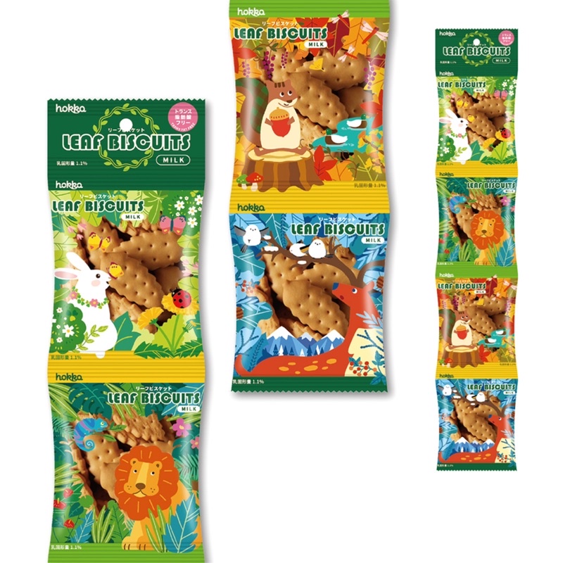 日本 北陸 hokka 動物四季物語 牛奶風味餅乾 串串包 四連包