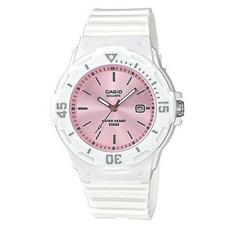 【CASIO】運動潛水風格金屬光澤錶面腕錶-白X粉面(LRW-200H-4E3)正版宏崑公司貨