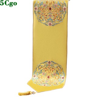 5Cgo新中式桌旗古典梅花刺繡中國風家用輕奢餐桌布電視櫃茶幾布藝桌旗尺寸定製 t604465854821