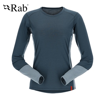 【Rab 英國】Syncrino Base LS Tee 羊毛混紡長袖排汗衣 女 獵戶藍 (QBL-33)