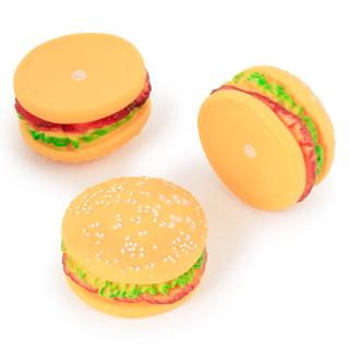 【PetBaby寵物精靈】寵物發聲漢堡磨牙狗玩具 搪膠發聲漢堡包 狗狗模擬磨牙玩具