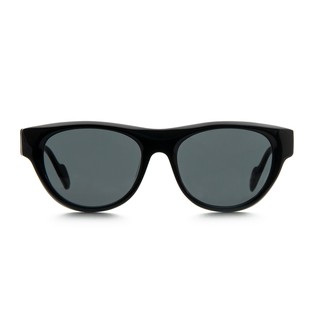 〔框框〕卵形切面板材墨鏡 (黑) UV400太陽眼鏡