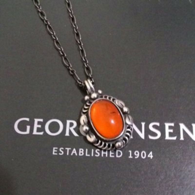 Georg Jensen 喬治傑生1995年度項鍊首刻版琥珀 蝦皮購物