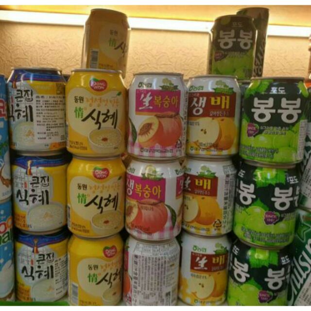 （超低價）韓國果粒果汁（水梨/水蜜桃/青葡萄/甜米釀）單罐