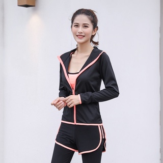限時特賣女生運動套裝韓版寬鬆速幹衣 跑步運動服 暴汗服 燃脂暴汗褲女健身服瑜伽服晨跑服 排汗衣短袖上衣短袖T運動休閒套裝
