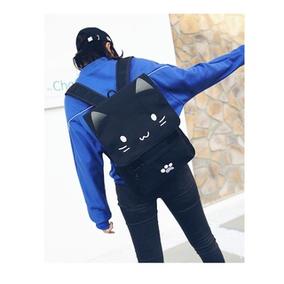 meve_shop tas 日系呆萌 立體貓咪大容量書包 粉嫩可愛卡通雙肩背包