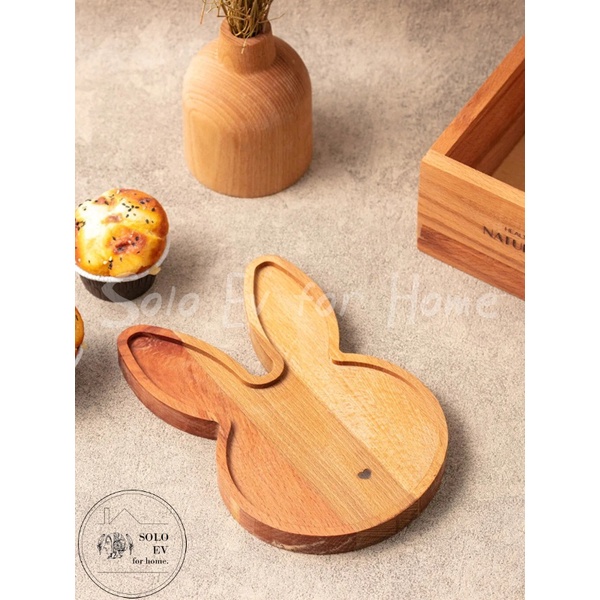 【SOLO歐洲家居】LCW Home 土耳其製 木製 兔子 造型點心盤 隔熱墊 杯墊 擺盤 擺飾
