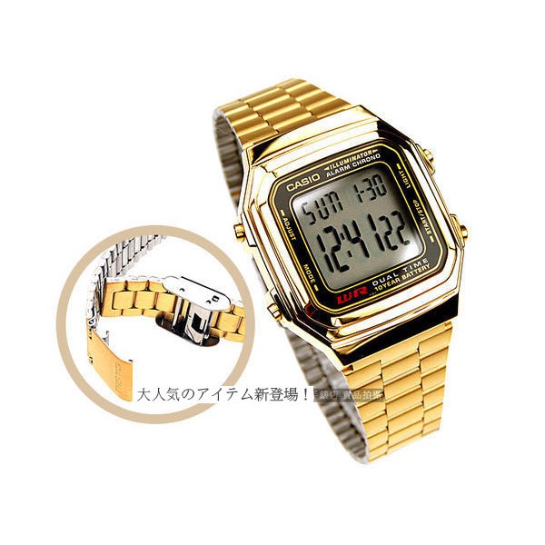 A178WGA-1A 原價1680 CASIO卡西歐 復刻 金色 方形 電子錶 33mm 男錶 女錶 中性錶  復古
