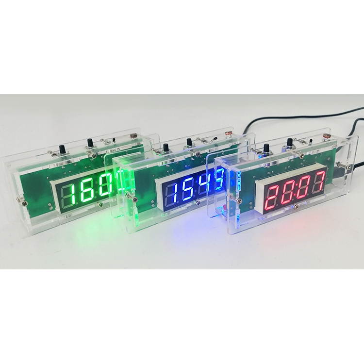 電子時鐘套件 C51單片機光控溫度數字 LED電子鐘DIY製作散件