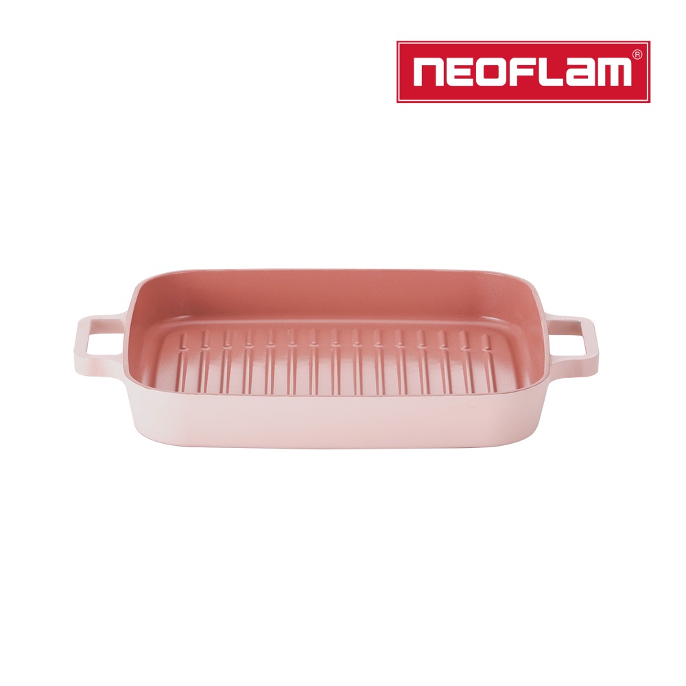 NEOFLAM FIKA系列 28cm 鑄造方形烤盤(IH、電磁爐適用)-PINK