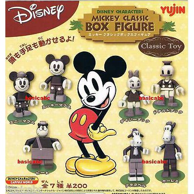 絕版YUJIN Disney Mickey Classic Box Figures Lego全身可動迪士尼黑白系列積木人