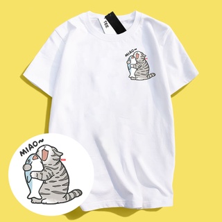 JZ TEE 貓咪~魚啊印花衣服短袖T恤S~2XL 男女通用版型