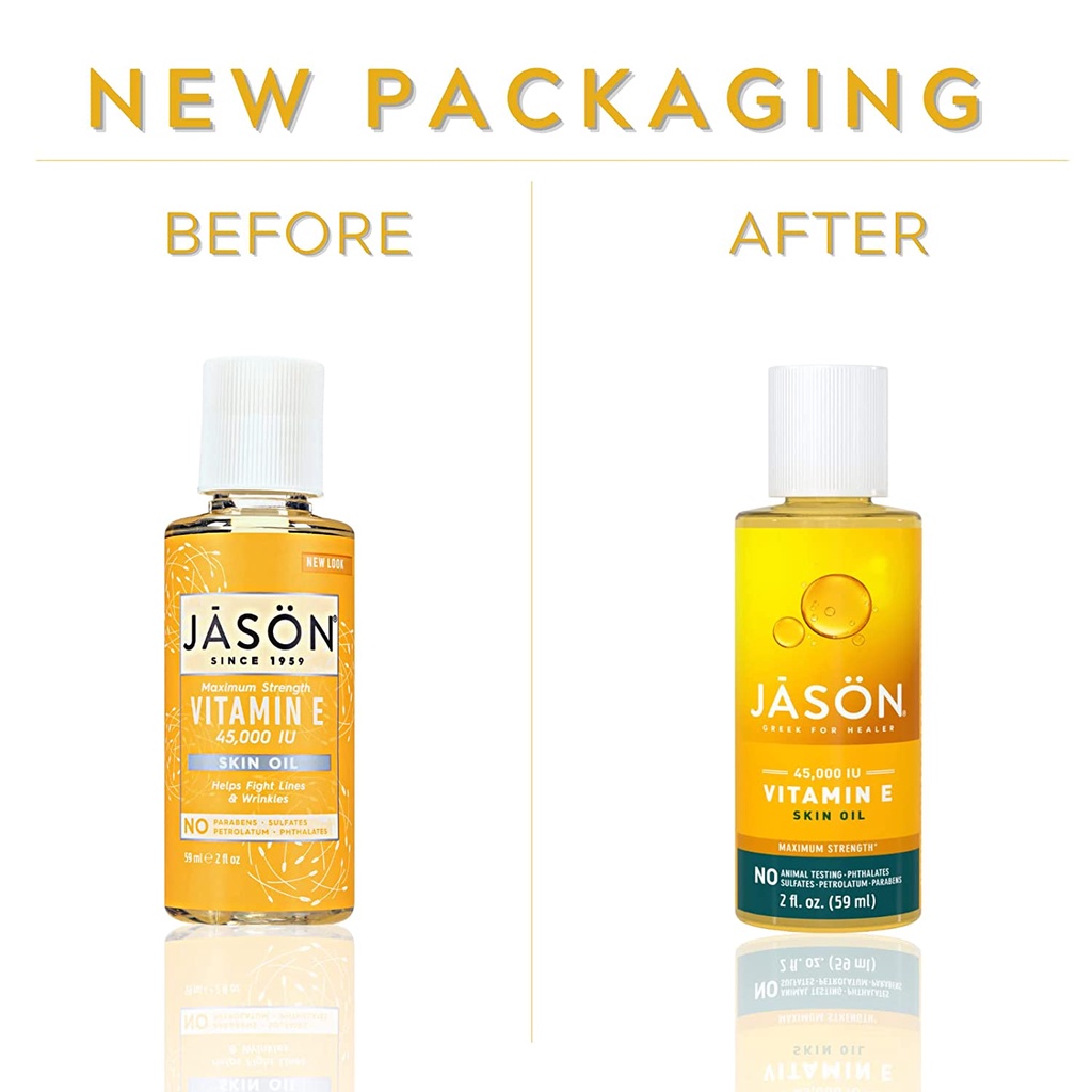 JASON Vitamin E Oil 天然純植物性維他命E油 臉部肌膚保養45000IU+ 32000IU 各1瓶
