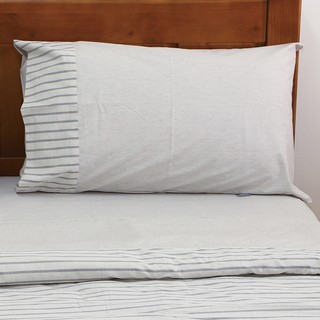 台灣製造 床包枕套組 銀纖維 床包組 橫條紋 5x6.2尺