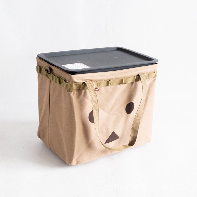 【新品】【開業大促】日本大創DAISO收納盒帶蓋【WHATNOT手提收納箱布魯克林折迭收納包