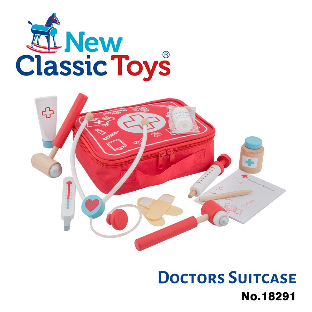 荷蘭New Classic Toys 實習小醫生遊戲組 18291 /家家酒玩具/木製玩具/醫生玩具