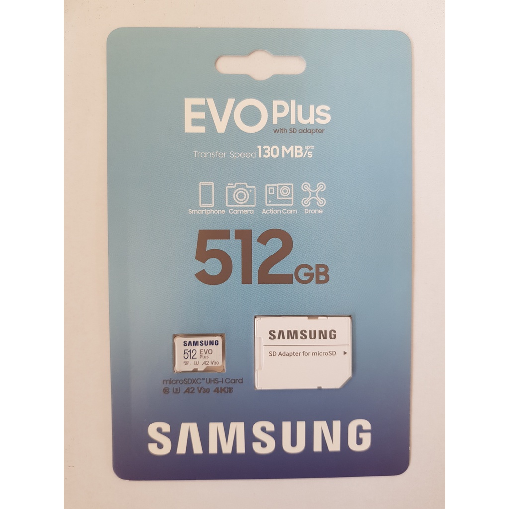 SAMSUNG三星 EVO Plus 512GB microSDXC UHS-I(U3)A2 V30記憶卡MC512Ka