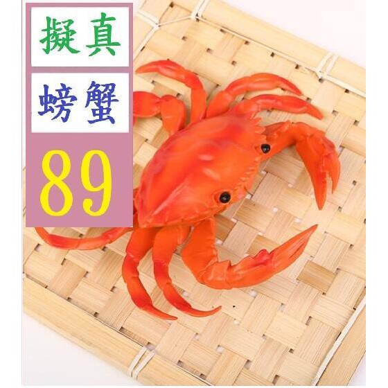 【三峽貓王的店】仿真玩具螃蟹海洋動物模型 擬真螃蟹擺飾 軟質螃蟹 假螃蟹裝飾