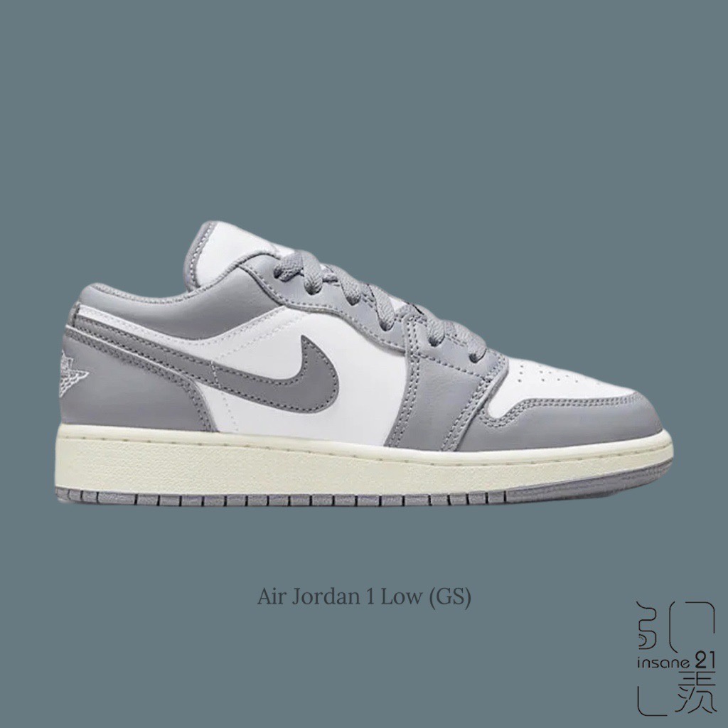 NIKE AIR JORDAN 1 LOW GS 煙灰 復古奶油 奶油灰 女 553560-053【Insane-21】