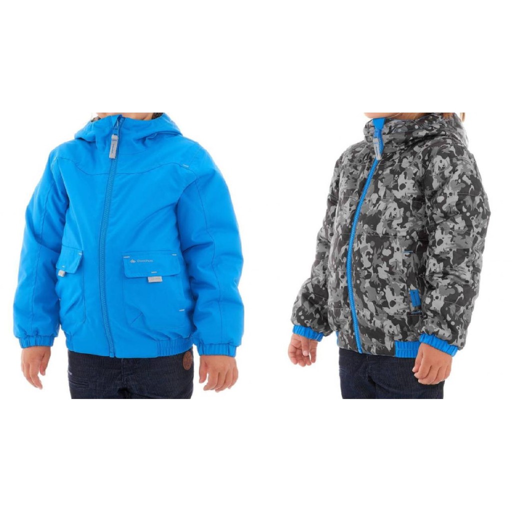 二手男童裝《迪卡儂 兒童雙面穿防風防潑水保暖雪地登山外套》115~124cm