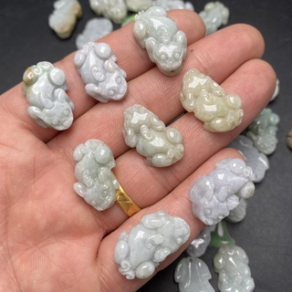 天然緬甸玉正品A貨翡翠冰糯種玉石招財貔貅吊墜玉墜墜子玉珮隨機出其一