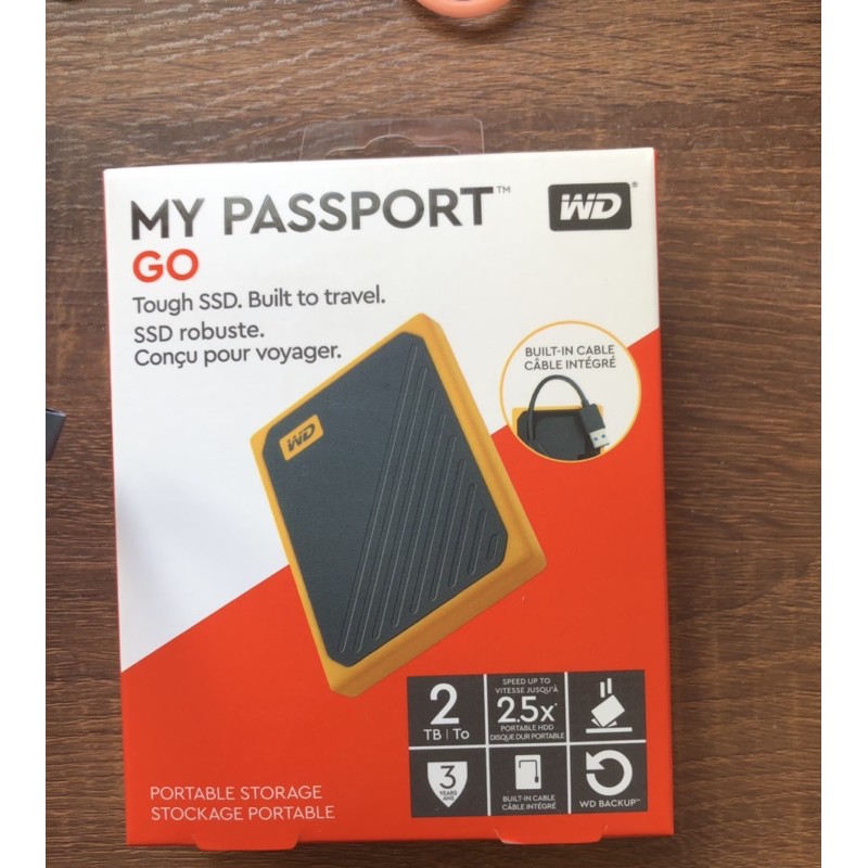 WD MY PASSPORT GO 2TB 外接式固態硬碟（琥珀黃）