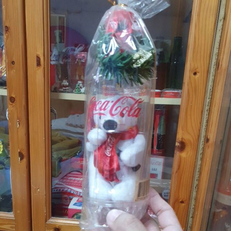 可口可樂曲線瓶造型存錢筒聖誕節花圈北極熊鑰匙圈