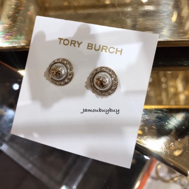 現貨🤖Tory Burch TB 耳環 經典Logo 珍珠